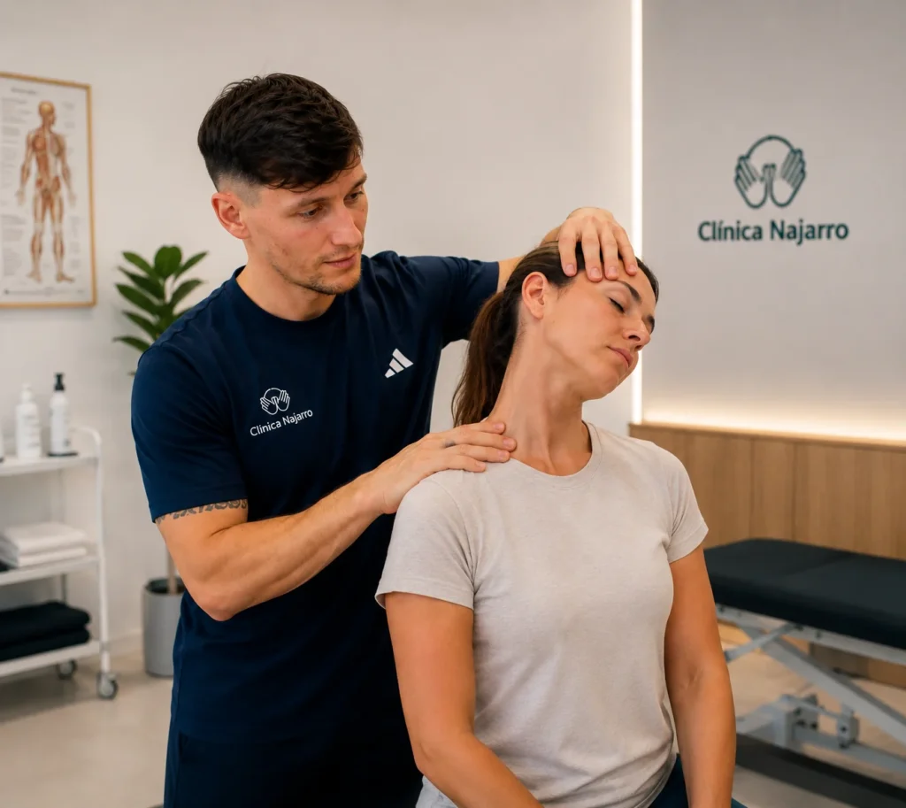 Valoración de movilidad cervical en Fisioterapia Najarro Zaragoza